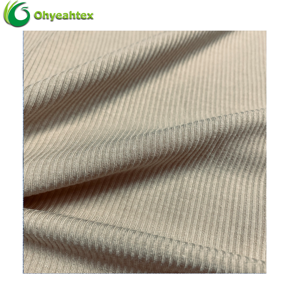 Top Quality Anti Pill Organic Stretch Knitted 2x2 Rib Acetate Modal Fabric For Trousers